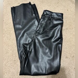 Pleather wide leg pants